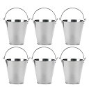 【中古】【輸入品・未使用】Round Galvanized Buckets - 6-Pack Steel Buckets with Handle for Beer and Drinks, Table Centerpiece P..