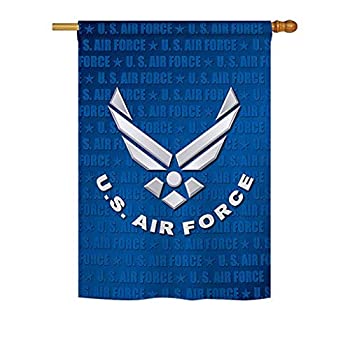 【中古】【輸入品・未使用】Breeze Decor US Air House Flag Armed Forces USAF United State American Military Veteran Retire Official Decoration Banner Small Garden