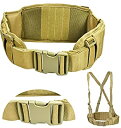 【中古】【輸入品 未使用】JFFCESTORE Tactical MOLLE Battle Belt Waist Belt with X-Shaped Suspenders Adjustable Combat Duty Belt Removable Harness 並行輸入品