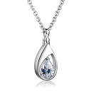 【中古】【輸入品 未使用】925 Sterling Silver Cremation Jewelry Memorial CZ Teardrop Ashes Keepsake Urns Pendant Necklace for Mothers Day Jewelry Gifts 並行輸入