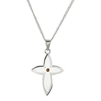 【中古】【輸入品・未使用】Dicksons Mustard Seed Petal Cross Women's 20 Inch Silver-Plated Necklace [並行輸入品]