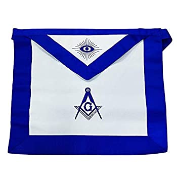 【中古】【輸入品・未使用】Masonic Apron Synthetic Leather Blue Lodge Master Mason Blue Grosgrain Ribbon Borders [並行輸入品]