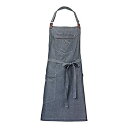 Mercer Culinary Metro Edge Flannery Bib Apron, Indigo Denim, Blue, O/S (M63200DEN) 