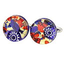 【中古】【輸入品・未使用】GlassOfVenice Murano Glass Venetian Classic Round Cufflinks - Blue ...