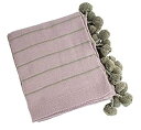 yÁzyAiEgpzFennco Styles Chic Pom Pom Striped Woven Throw Blanket, 50 inch x 60 inch (Mauve) (iJeS[ : uPbg) [sAi]