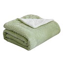 【中古】【輸入品・未使用】SOCHOW Waffle Sherpa Fleece Throw Blanket, Super Soft Fuzzy Warm, Lightweight Fluffy Reversible Plush Blanket for Bed Sofa Couch, 60 x