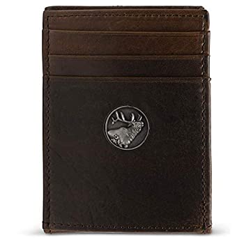 【中古】【輸入品・未使用】Weber's Dynasty Mens RFID Blocking Elk Front Pocket Magnetic Money Clip Full Grain Brown Leather Wallet 商品カテゴリー: 財布 マネークリ