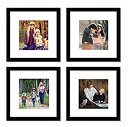 【中古】【輸入品 未使用】12x12 Black Picture Frame Set,Square Photo Frame with Mat Display Pictures 8x8 or 12x12 Without Mat,PVC Glass,for Wall Home Office Deco