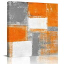 【中古】【輸入品 未使用】Oil Painting Canvas Wall Art Print Picture, Watercolor Geometric Art Abstract Poster Artwork for Home Living Room Kitchen Decor Orange