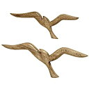 【中古】【輸入品 未使用】WHW Whole House Worlds Americana Flying Sea Gulls Wall Sculptures, Curated Set of 2, Handcrafted, Carved of Solid Mango Wood, Each Over