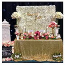 【中古】【輸入品 未使用】B-COOL Gold Sequin Tablecloth 90X132inch Rectangle Sequence Table Overlays Birthday Cake Party Christmas Decorations Vintage Wedding Ta