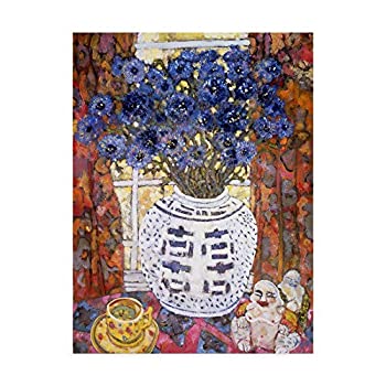 Trademark Fine Art Blue Painting Vase by Lorraine Platt, 14x19-Inch 商品カテゴリー: ポスター 絵画 