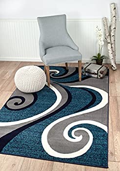 【中古】【輸入品 未使用】Summit New 32Swirl Blue Navy White Light Gray Area Rug Abstract Carpet Sizes Available (2X 7), 22 INCH X 7 FEET RUNNER 商品カテゴリー: