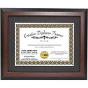 Creative Picture Frames 11x14-inch Mahogany Diploma Frame with Black Mat to Hold 8.5” x 11” Graduation Certificate Documents with Ins