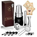 【中古】【輸入品・未使用】16-piece Pro Cocktail Set with Weighted Boston Shaker. Dishwasher Safe. Includes Stainless Steel Full-Service Bar Tools with Easy-Open