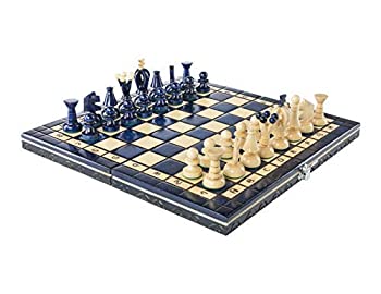 【中古】【輸入品 未使用】Wooden Folding Chess Set Paris BLUEBERRY Wooden International Board Vintage Carved Pieces - 14 inch 商品カテゴリー: ボードゲーム 並行