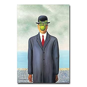 【中古】【輸入品 未使用】Decor Well Rene Magritte Oil Painting Replica - The Son of Man, Canvas Print Wall Art, Ready to Hang 商品カテゴリー: 絵画 ポスター 並