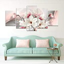 【中古】【輸入品 未使用】yj_art Blush Pink Flower Picture Wall Art Decor Canvas Wall Art Print Floral Paintings Decoration for Bedroom Living Room (Overall Size