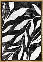【中古】【輸入品・未使用】Color-Banner Framed Canvas Print Wall Art White Plant Silhouette on...