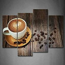 【中古】【輸入品 未使用】Firstwallart Brown Coffee With Heart Pattern In White Cup Wall Art Painting The Picture Print On Canvas Food Pictures For Home Decor De