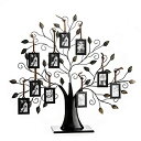 【中古】【輸入品 未使用】Klikel Family Tree Picture Frame Display with 10 Hanging Picture Photo Frames Large 20 x 18 Metal Tree 10 Ornamental 2x3 Frames 並