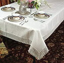 【中古】【輸入品 未使用】Violet Linen Treasure Lace Oblong/Rectangle Tablecloth, 70 X 120 , White 並行輸入品