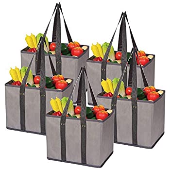【中古】【輸入品 未使用】5 Pack Large Reusable Grocery Bags Foldable Durable Heavy Duty Tote Bag Set Eco Friendly Collapsible Shopping Cart Boxes Storage Bins C