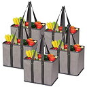 yÁzyAiEgpz5 Pack Large Reusable Grocery Bags Foldable Durable Heavy Duty Tote Bag Set Eco Friendly Collapsible Shopping Cart Boxes Storage Bins C