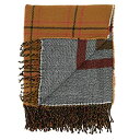 yÁzyAiEgpzFennco Styles Reversible Plaid Stripes Fringe Throw Blanket 50 inch W x 60 inch L ? Rust Knitted Blanket for Couch, Bedroom and Living