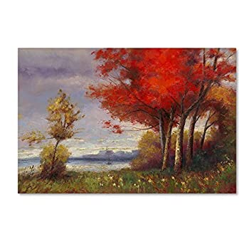 Landscape with Red Trees by Daniel Moises, 16x24-Inch Canvas Wall Art 商品カテゴリー: ポスター 絵画 