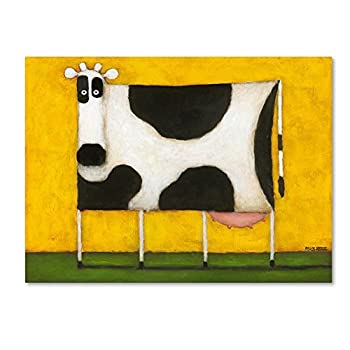 Yellow Cow by Daniel Patrick Kessler, 24x32-Inch Canvas Wall Art 商品カテゴリー: ポスター 絵画 