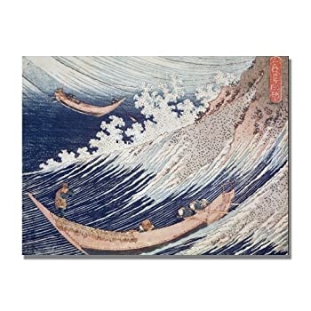 【中古】【輸入品・未使用】Two Small Fishing Boats by Katsushika Hokusai, 22x32-Inch Canvas Wall Art 商品カテゴリー: ポスター 絵画 [並行輸入品]