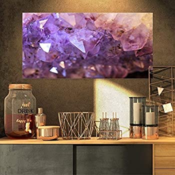 Designart Purple White Natural Amethyst Geode Canvas Artwork, 32x16 商品カテゴリー: ポスター 絵画 