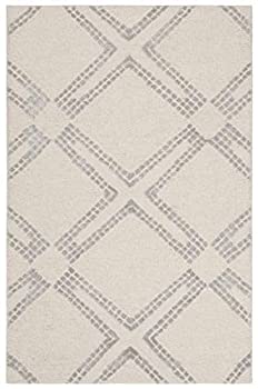 šۡ͢ʡ̤ѡSafavieh Bellagio Collection Handmade Trellis Wool Area Rug, 2ft 6 inch x 4ft, Ivory/Silver ʥƥ꡼: 饰 ڥå [¹͢