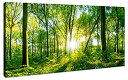 【中古】【輸入品 未使用】JUFENGART Green Forest Canvas Wall Art Decor Tree Filled Print Photograph Large Decorative Painting for Living Room Kitchen Bedroom Off