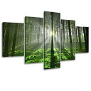 【中古】【輸入品・未使用】5 Panel Forest Wall Art for Office Decor, SZ Fantastic Spring Morni...