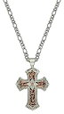 yÁzyAiEgpzMontana Silversmiths Womens Antiqued Rose Gold Scalloped Cross Necklace [sAi]