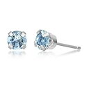 【中古】【輸入品・未使用】14K White or Yellow Gold Round Stud Earrings - 4mm - Birthstone Val...