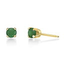 yÁzyAiEgpz14K White or Yellow Gold Round Stud Gemstone Earrings - 3mm - Birthstone Gifts [sAi]