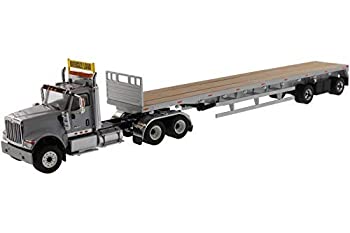 šۡ͢ʡ̤ѡInternational HX520 Tandem Tractor Light Gray with 53' Flat Bed Trailer Transport Series 1/50 Diecast Model by Diecast Masters 71041 