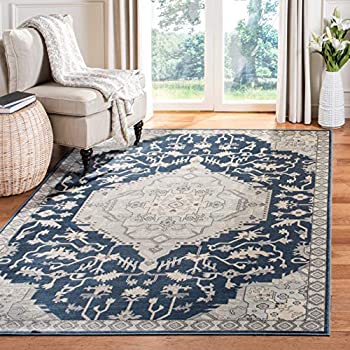 šۡ͢ʡ̤ѡSafavieh Vintage Collection VTG871-7330 Oriental Distressed Silky Viscose Area Rug, 3ft 3 inch x 4ft 7 inch, Slate/Blue ʥƥ꡼: