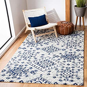 šۡ͢ʡ̤ѡSafavieh Aspen Collection APN826F Handmade Wool Area Rug, 3ft x 5ft, Grey/Navy ʥƥ꡼: 饰 ڥå [¹͢]