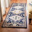 šۡ͢ʡ̤ѡSafavieh Bellagio Collection BLG626N Handmade Wool Runner, 2ft 3 inch x 7ft, Navy/Sage ʥƥ꡼: 饰 ڥå [¹͢]