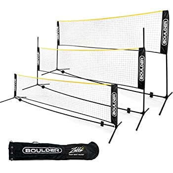 【中古】【輸入品 未使用】Boulder Portable Badminton Net Set. for Tennis, Soccer Tennis, Pickleball, Kids Volleyball. Easy Setup Nylon Sports Net with Poles 並