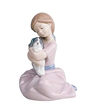 Nao by Lladro Collectible Porcelain Figurine: MY PUPPY LOVE - 5 1/2 inch tall - girl with puppy dog 商品カテゴリー: インテリア オブジェ