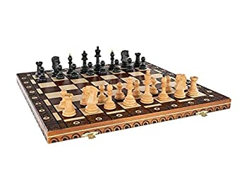 【中古】【輸入品・未使用】Dubrovnik 6EF Handmade Wooden Chess Set 21 Inch Board with Standard Plastic Wood Imitation Chessmen- Storage Box to Store All The Piece