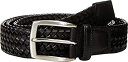 【中古】【輸入品・未使用】Torino 35mm Italian Woven Stretch Leather Belt - Black [並行輸入品]