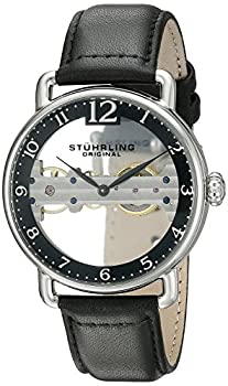 ストゥーリングオリジナル Stuhrling Original Men's 976.01 Bridge Stainless Steel Mechanical Hand-Wind Watch With Black Leather Band [並