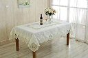 【中古】【輸入品・未使用】Violet Linen Heritage Embroidered Vintage Lace Design Oblong/Rectangle Tablecloth, 66