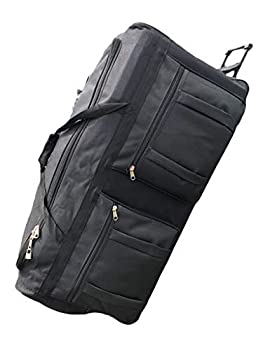 【中古】【輸入品 未使用】Gothamite 36-inch Rolling Duffle Bag with Wheels, Luggage Bag, Hockey Bag, XL Duffle Bag With Rollers, Heavy Duty Oversized Bag (Black)